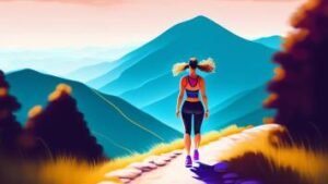 woman and mountains healthy life style tips logo